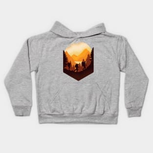 Friends Mountain Hiking Lover Artwork - Trekking Lover Kids Hoodie